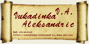 Vukadinka Aleksandrić vizit kartica